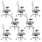 Modern Desk Chair Adjustable Mesh High-Back Computer Chair with Wheels Gray-White 8 Piece Set Clearhalo 'furn' 'furn_office_chair' 'Furniture' 'Office Chairs' 'Office Furniture' 'office_chair' 6212771