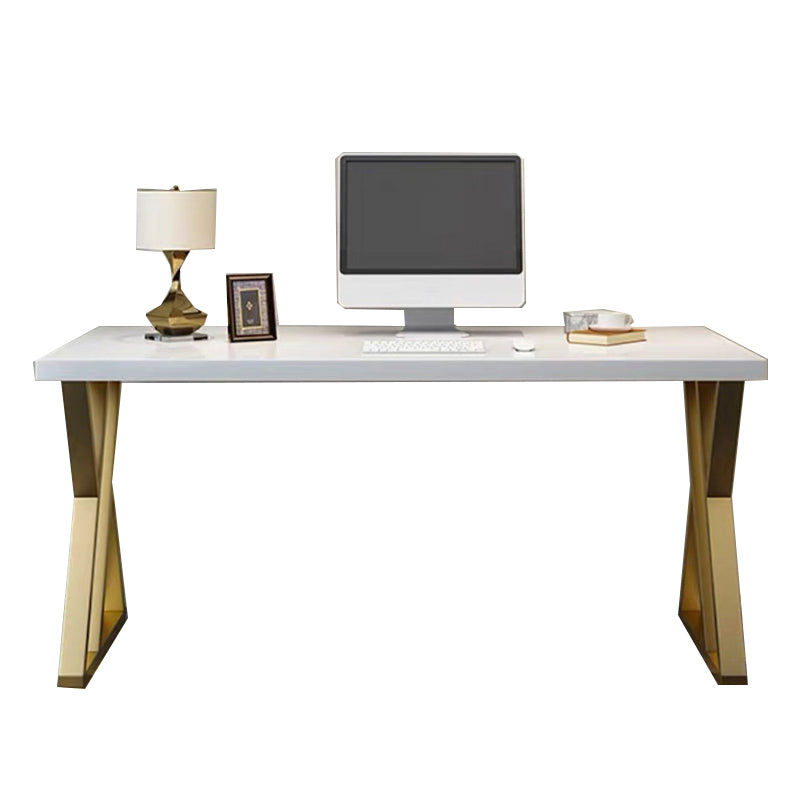 Glam White Solid Wood Writing Desk Rectangular Meeting Desk for Office Clearhalo 'furn' 'furn_office_desk' 'Furniture' 'Office Desks' 'Office Furniture' 'office_desk' 6212777