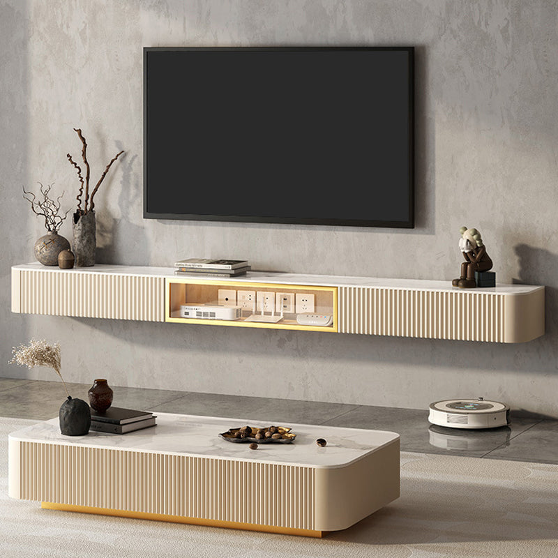 Glam Stone TV Stand Console Wall-mounted TV Media Stand with Drawers for Living Room Clearhalo 'furn' 'furn_tv_stands_entertainment_centers' 'Furniture' 'Living Room Furniture' 'TV Stands & Entertainment Centers' 'TV Stands & Media Storage Furniture' 'tv_stands_entertainment_centers' 6212801