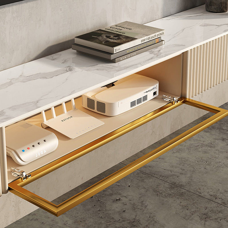 Glam Stone TV Stand Console Wall-mounted TV Media Stand with Drawers for Living Room Clearhalo 'furn' 'furn_tv_stands_entertainment_centers' 'Furniture' 'Living Room Furniture' 'TV Stands & Entertainment Centers' 'TV Stands & Media Storage Furniture' 'tv_stands_entertainment_centers' 6212808