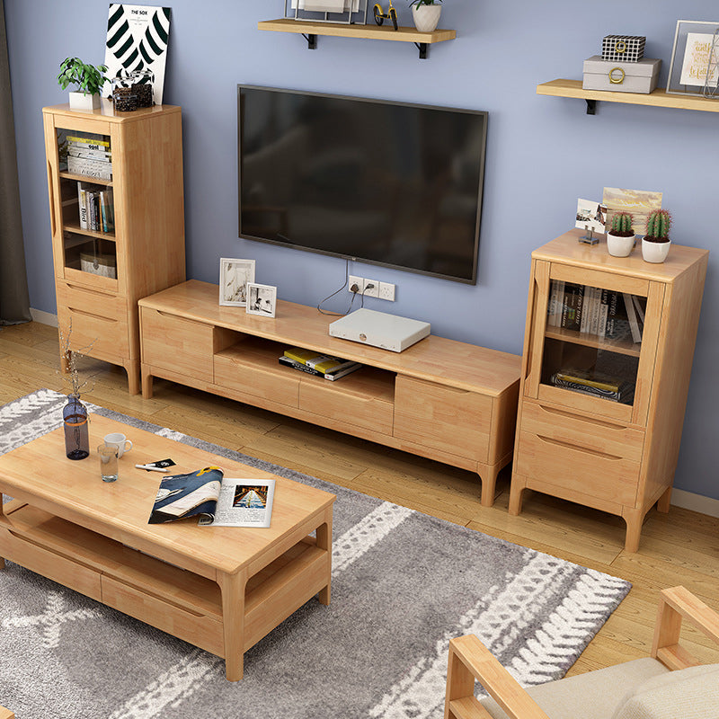 Scandinavian Wood TV Stand Console Open Storage TV Media Stand for Living Room Clearhalo 'furn' 'furn_tv_stands_entertainment_centers' 'Furniture' 'Living Room Furniture' 'TV Stands & Entertainment Centers' 'TV Stands & Media Storage Furniture' 'tv_stands_entertainment_centers' 6212844
