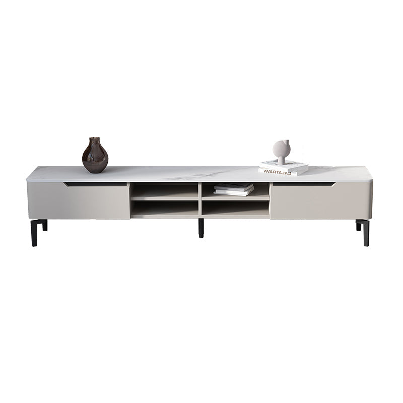 Modern Marble TV Media Stand 16" W Enclosed Storage TV Stand with Drawers 78.7"L x 15"W x 16.1"H White Clearhalo 'furn' 'furn_tv_stands_entertainment_centers' 'Furniture' 'Living Room Furniture' 'TV Stands & Entertainment Centers' 'TV Stands & Media Storage Furniture' 'tv_stands_entertainment_centers' 6212859