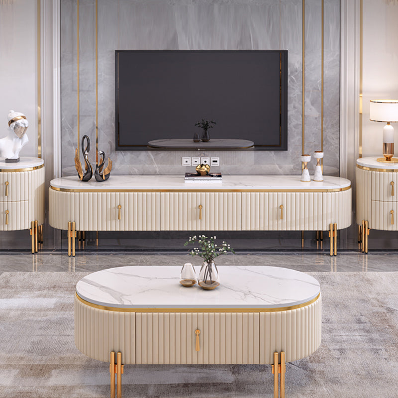 Witte tv-kast moderne tv-standaard met opbergruimte voor de woonkamer
