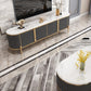 Glam Marble TV Stand Console Enclosed Storage TV Media Stand for Living Room