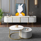 Glam Marble TV Stand Console Enclosed Storage TV Media Stand for Living Room