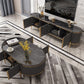 Glam Marble TV Stand Console Enclosed Storage TV Media Stand for Living Room