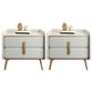 Solid Wood Bedside Cabinet Modern Bed Nightstand with 2 Drawers