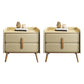 Solid Wood Bedside Cabinet Modern Bed Nightstand with 2 Drawers