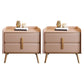 Solid Wood Bedside Cabinet Modern Bed Nightstand with 2 Drawers
