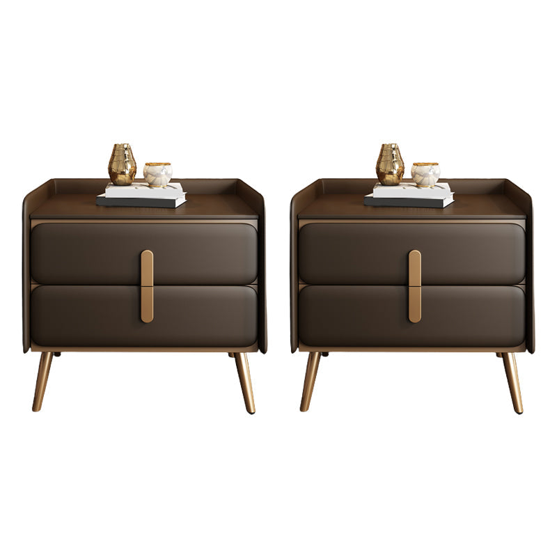 Solid Wood Bedside Cabinet Modern Bed Nightstand with 2 Drawers