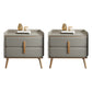 Solid Wood Bedside Cabinet Modern Bed Nightstand with 2 Drawers