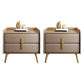 Solid Wood Bedside Cabinet Modern Bed Nightstand with 2 Drawers