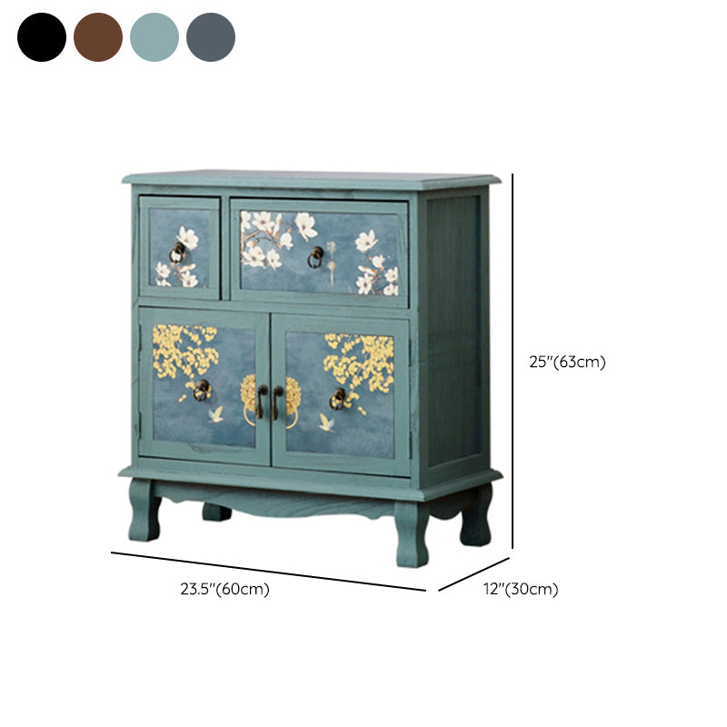 Coffre de rangement traditionnel en bois massif pour chambre à coucher, coffre vertical avec tiroirs