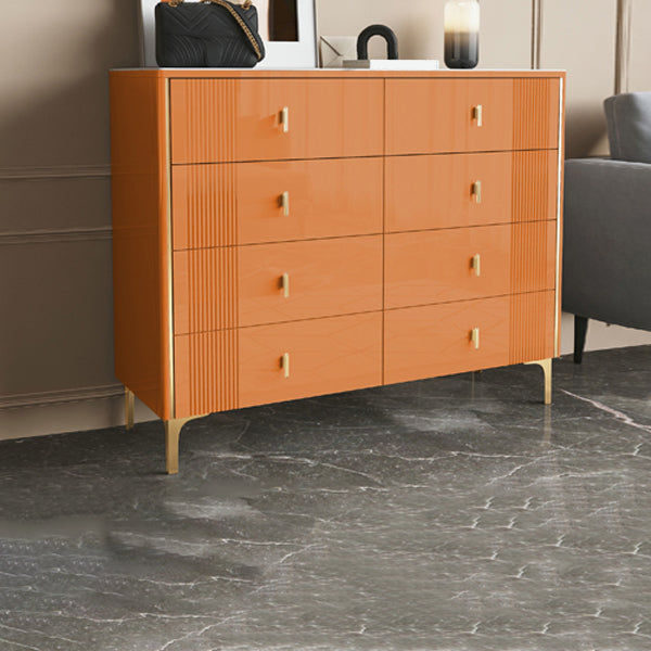 Glam Stone Bedroom Chest Horizontal Storage Chest with Drawers 47"L x 16"W x 37"H Orange Clearhalo 'Bedroom Furniture' 'Dressers & Chests' 'dressers_chests' 'furn' 'furn_dressers_chests' 'Furniture' 6213487