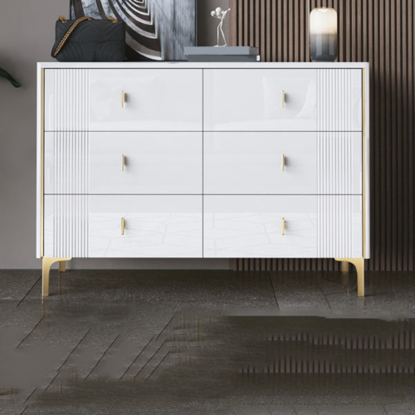 Glam Stone Bedroom Chest Horizontal Storage Chest with Drawers 39"L x 16"W x 32"H White Clearhalo 'Bedroom Furniture' 'Dressers & Chests' 'dressers_chests' 'furn' 'furn_dressers_chests' 'Furniture' 6213489
