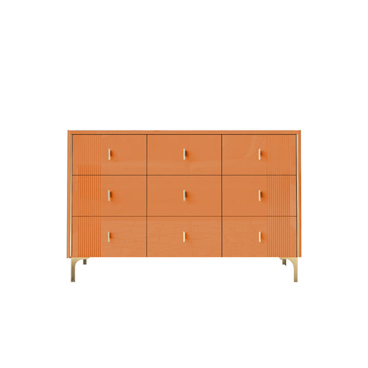 Glam Stone Bedroom Chest Horizontal Storage Chest with Drawers