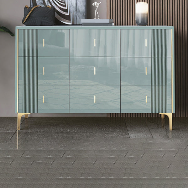 Glam Stone Bedroom Chest Horizontal Storage Chest with Drawers 63"L x 16"W x 32"H Green Clearhalo 'Bedroom Furniture' 'Dressers & Chests' 'dressers_chests' 'furn' 'furn_dressers_chests' 'Furniture' 6213497