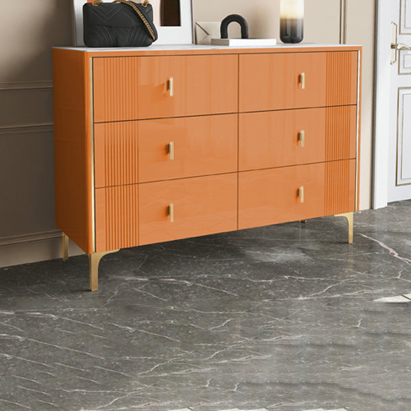 Glam Stone Bedroom Chest Horizontal Storage Chest with Drawers 47"L x 16"W x 32"H Orange Clearhalo 'Bedroom Furniture' 'Dressers & Chests' 'dressers_chests' 'furn' 'furn_dressers_chests' 'Furniture' 6213500