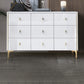 Glam Stone Bedroom Chest Horizontal Storage Chest with Drawers 63"L x 16"W x 32"H White Clearhalo 'Bedroom Furniture' 'Dressers & Chests' 'dressers_chests' 'furn' 'furn_dressers_chests' 'Furniture' 6213501
