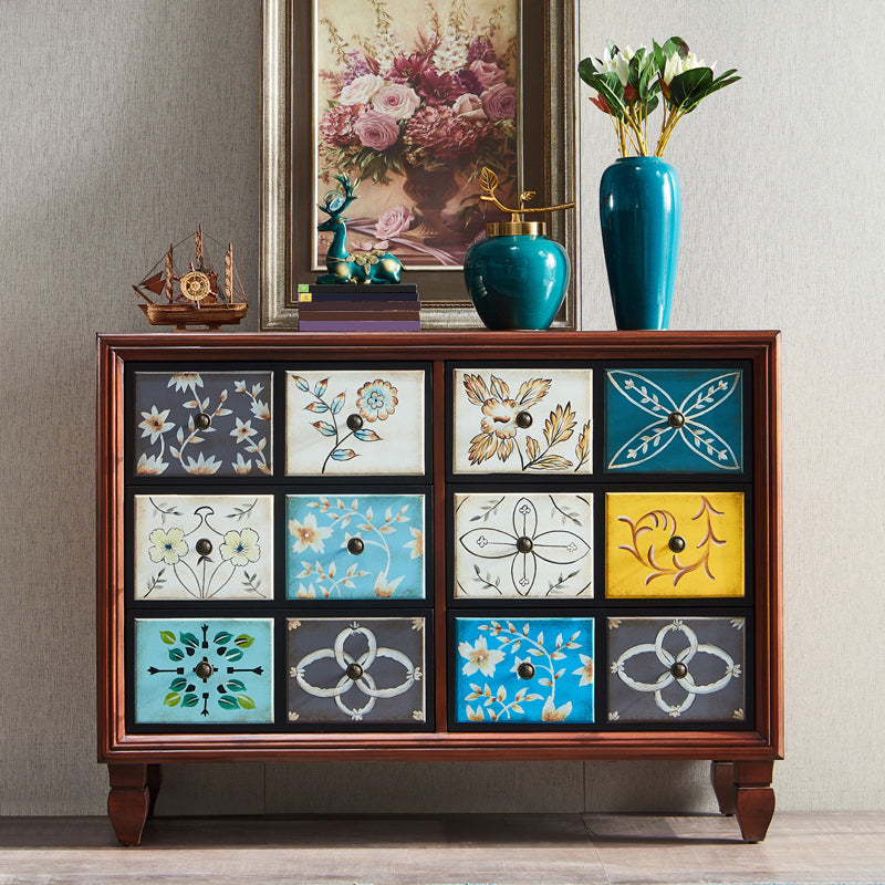 アメリカの伝統的な木製収納チェスト ホーム横型チェスト 引き出し付き