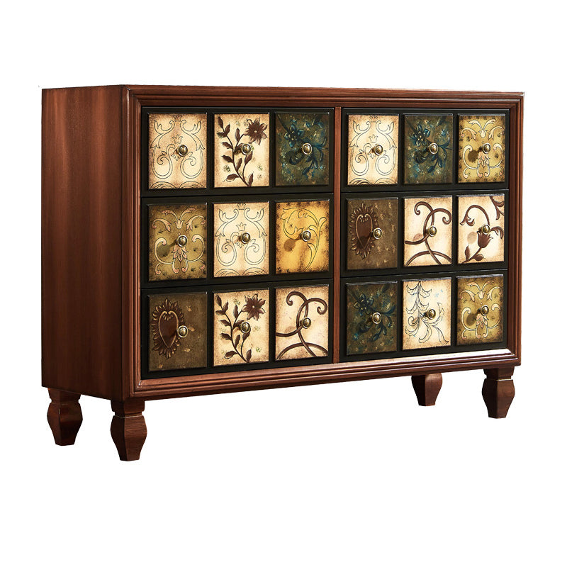 アメリカの伝統的な木製収納チェスト ホーム横型チェスト 引き出し付き