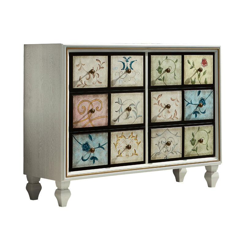 アメリカの伝統的な木製収納チェスト ホーム横型チェスト 引き出し付き