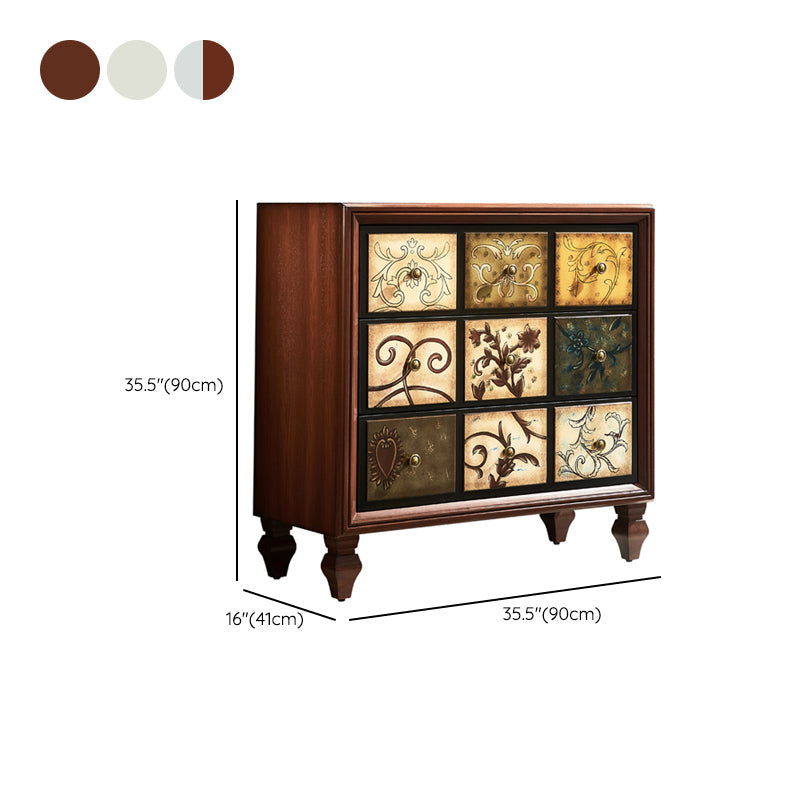 アメリカの伝統的な木製収納チェスト ホーム横型チェスト 引き出し付き