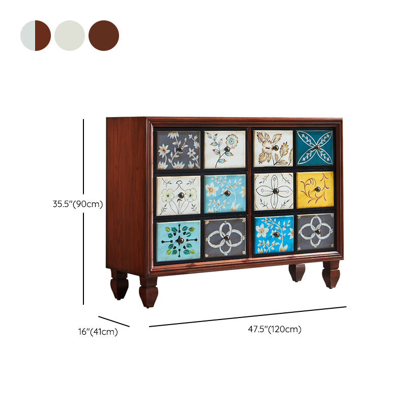 アメリカの伝統的な木製収納チェスト ホーム横型チェスト 引き出し付き