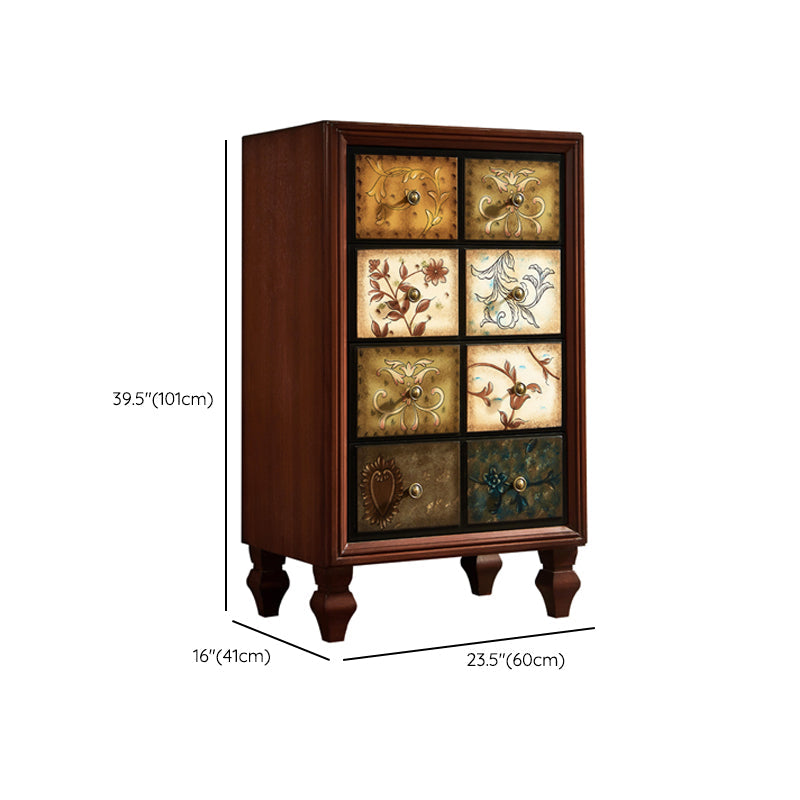 アメリカの伝統的な木製収納チェスト ホーム横型チェスト 引き出し付き