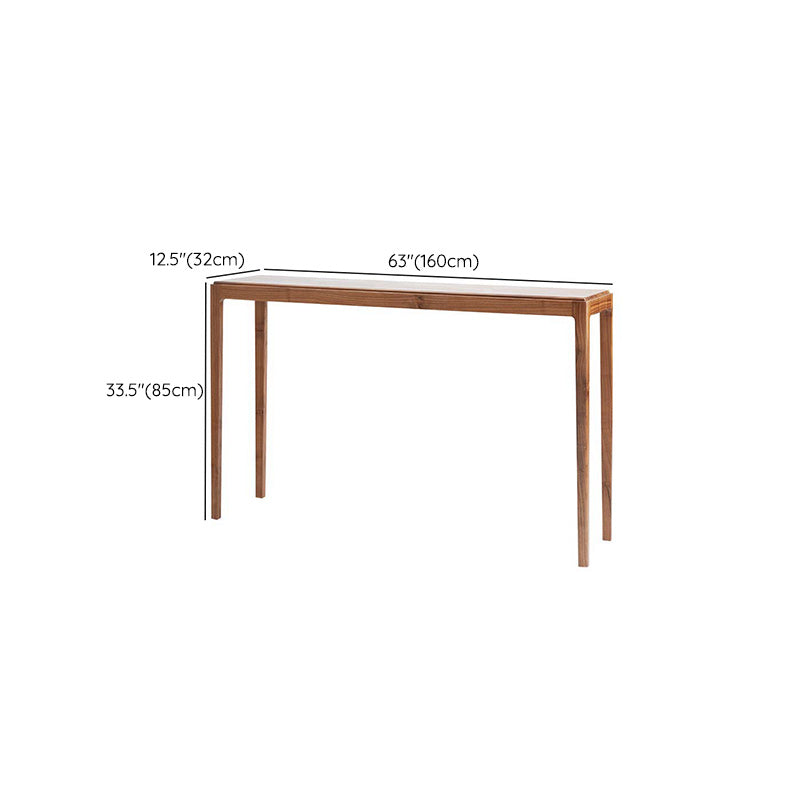 Tavolo da divano con console di pino moderno di metà secolo con 4 gambe per sala