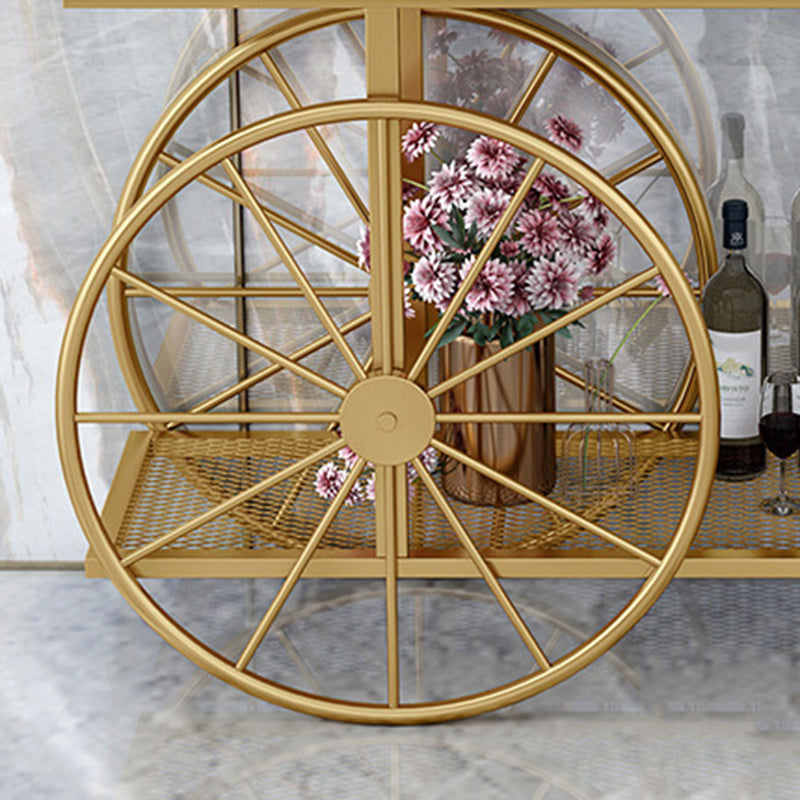 Tavolo da console a ruota alta 30,32 "Tavolo di accento in pietra con 2 ripiani