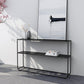 Contemporary Sofa Console Table Antique Finish Console Accent Table in Metal