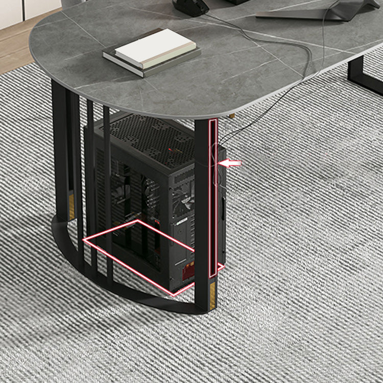 Moderne gesinterde stenen schrijftafel gratis vorm kantoor werkbureau