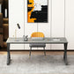 Scrivania industriale di scrittura di marmo home office con gambe in slitta in metallo
