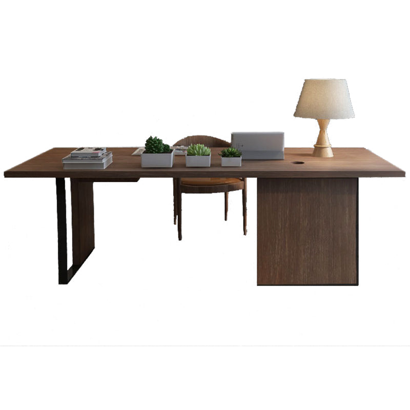 Industrial Wooden Office Desk Rectangular Black Writing Desk Clearhalo 'furn' 'furn_office_desk' 'Furniture' 'Office Desks' 'Office Furniture' 'office_desk' 6214240