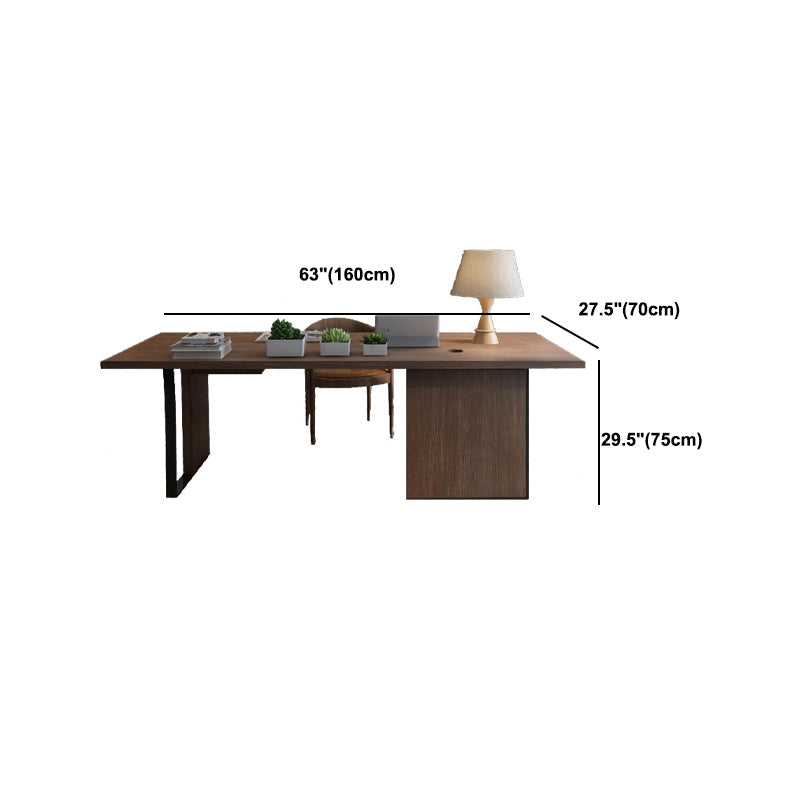 Industrial Wooden Office Desk Rectangular Black Writing Desk Clearhalo 'furn' 'furn_office_desk' 'Furniture' 'Office Desks' 'Office Furniture' 'office_desk' 6214245