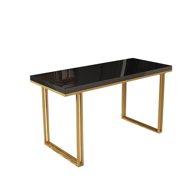 Modern Rectangle Office Desk Wooden Writing Table with Sled Base Black Clearhalo 'furn' 'furn_office_desk' 'Furniture' 'Office Desks' 'Office Furniture' 'office_desk' 6214319