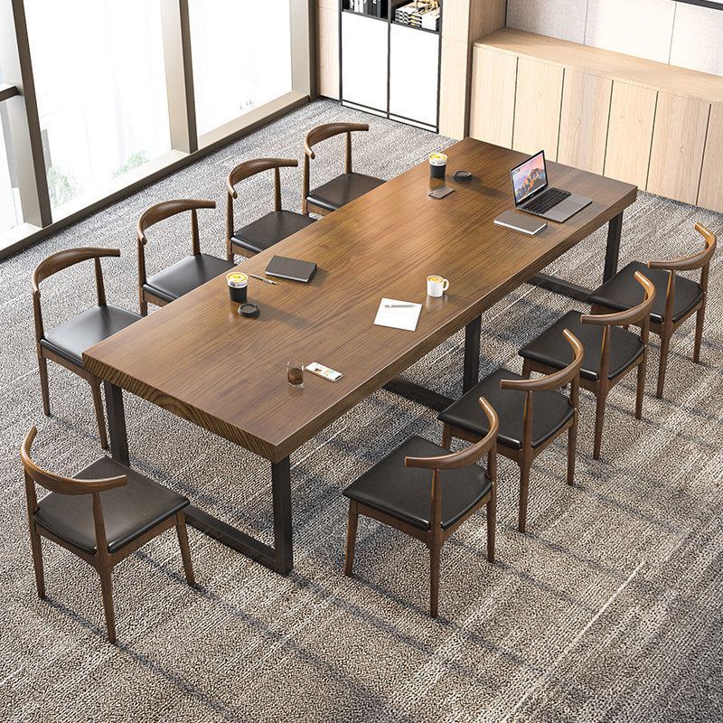 Industrial Office Desk Rectangular Brown Solid Wood Writing Desk 70.9"L x 31.5"W x 29.5"H Clearhalo 'furn' 'furn_office_desk' 'Furniture' 'Office Desks' 'Office Furniture' 'office_desk' 6214363