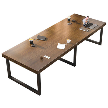 Industrial Office Desk Rectangular Brown Solid Wood Writing Desk Clearhalo 'furn' 'furn_office_desk' 'Furniture' 'Office Desks' 'Office Furniture' 'office_desk' 6214366