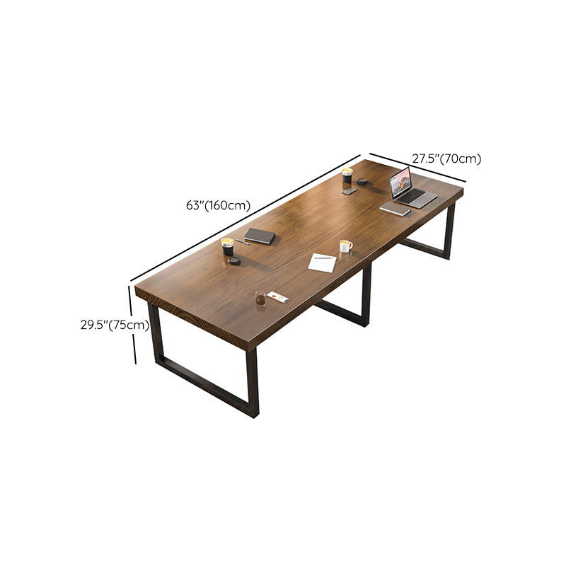 Industrial Office Desk Rectangular Brown Solid Wood Writing Desk Clearhalo 'furn' 'furn_office_desk' 'Furniture' 'Office Desks' 'Office Furniture' 'office_desk' 6214373