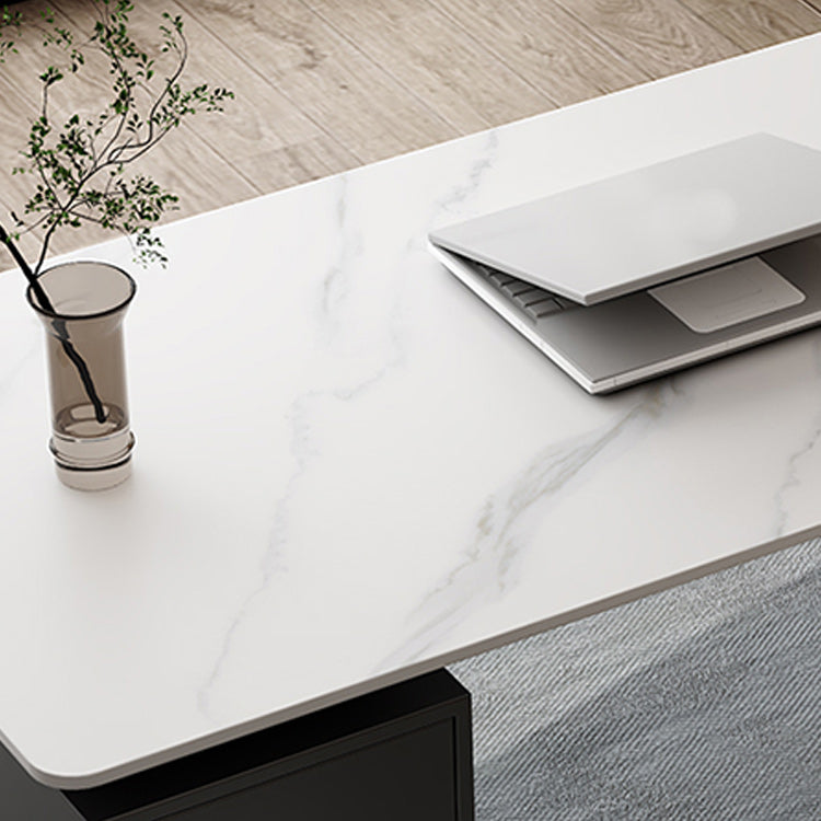 Rechthoek gesinterde stenen werkbureau moderne kantoortafel met lade