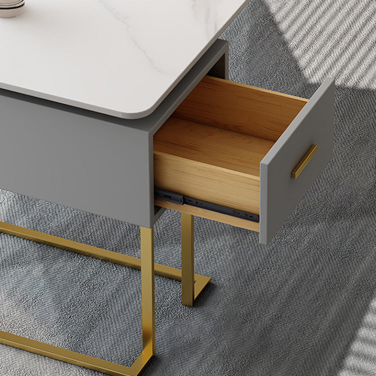 Rechthoek gesinterde stenen werkbureau moderne kantoortafel met lade