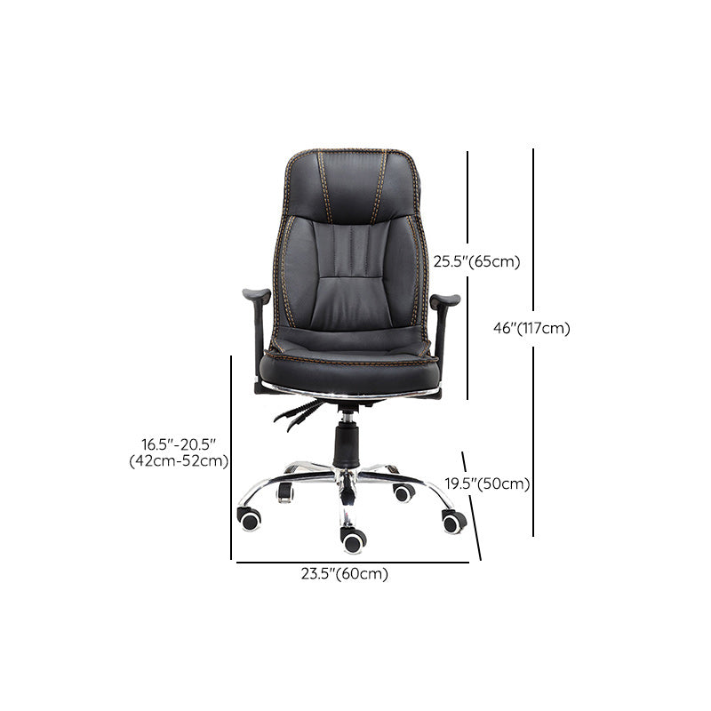Black Contemporary Executive Chair Upholstered Managers Chair Clearhalo 'furn' 'furn_office_chair' 'Furniture' 'Office Chairs' 'Office Furniture' 'office_chair' 6214516