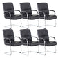 Arms Included Contemporary Desk Chair High Back Faux Leather Chair Black 6 Piece Set Clearhalo 'furn' 'furn_office_chair' 'Furniture' 'Office Chairs' 'Office Furniture' 'office_chair' 6214523