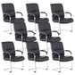 Arms Included Contemporary Desk Chair High Back Faux Leather Chair Black 8 Piece Set Clearhalo 'furn' 'furn_office_chair' 'Furniture' 'Office Chairs' 'Office Furniture' 'office_chair' 6214525