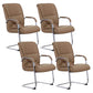 Arms Included Contemporary Desk Chair High Back Faux Leather Chair Brown 4 Piece Set Clearhalo 'furn' 'furn_office_chair' 'Furniture' 'Office Chairs' 'Office Furniture' 'office_chair' 6214530
