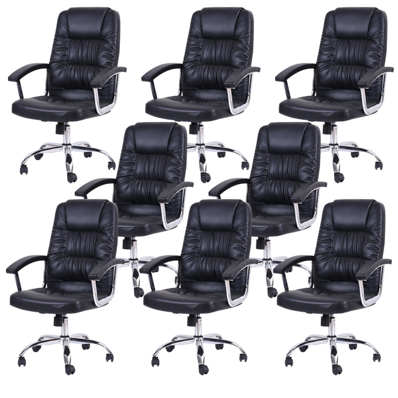 23"W Contemporary Executive Chair Upholstered Managers Chair Black 8 Piece Set Clearhalo 'furn' 'furn_office_chair' 'Furniture' 'Office Chairs' 'Office Furniture' 'office_chair' 6214536