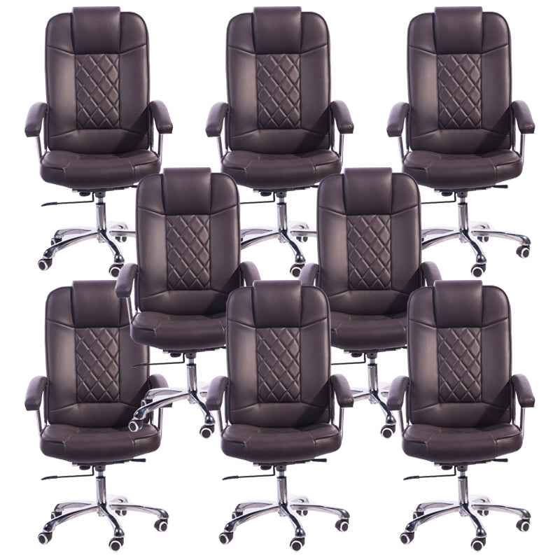 23"W Contemporary Executive Chair Upholstered Managers Chair Grey 8 Piece Set Clearhalo 'furn' 'furn_office_chair' 'Furniture' 'Office Chairs' 'Office Furniture' 'office_chair' 6214544