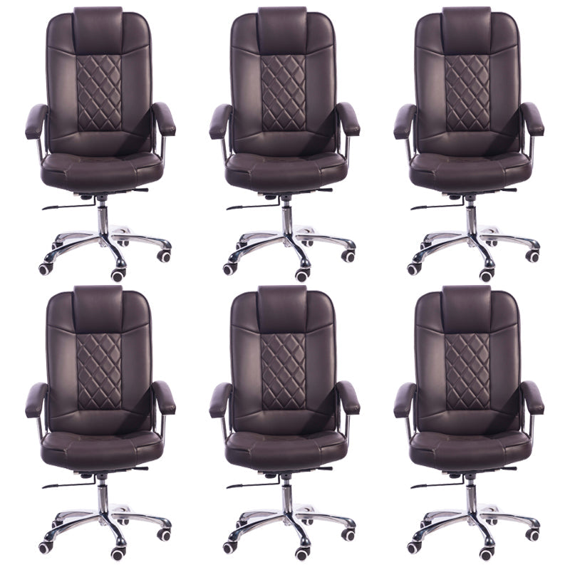 23"W Contemporary Executive Chair Upholstered Managers Chair Gray Black 6 Piece Set Clearhalo 'furn' 'furn_office_chair' 'Furniture' 'Office Chairs' 'Office Furniture' 'office_chair' 6214546