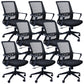 Contemporary Chair Fixed Arms Lumbar Support Conference Chair Black 8 Piece Set Clearhalo 'furn' 'furn_office_chair' 'Furniture' 'Office Chairs' 'Office Furniture' 'office_chair' 6214577